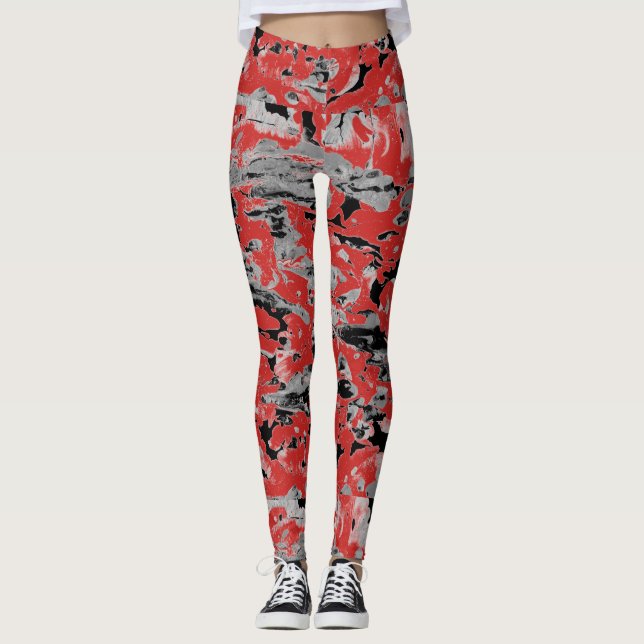 Abstrakte Nassfarbe Leggings (Vorderseite)
