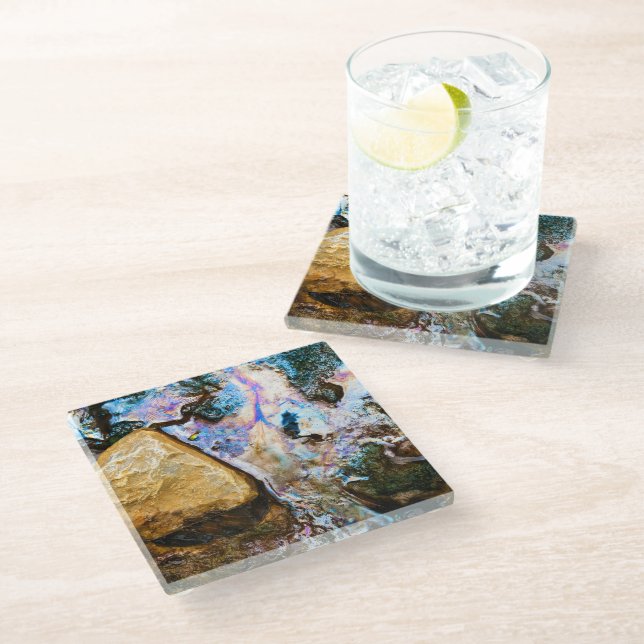 abstrakte Natur noch Wasserglas Untersetzer (Schrägansicht)