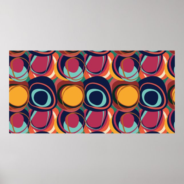 Abstrakte natürliche Form nahtlos, kreisförmig Poster (Vorne)