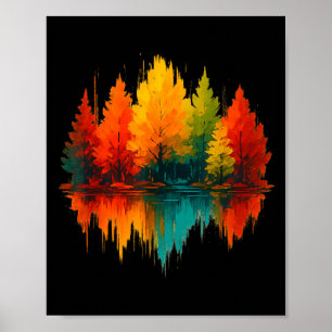 Abstrakte Naturreflexion Wald Freilandwildtiere Poster