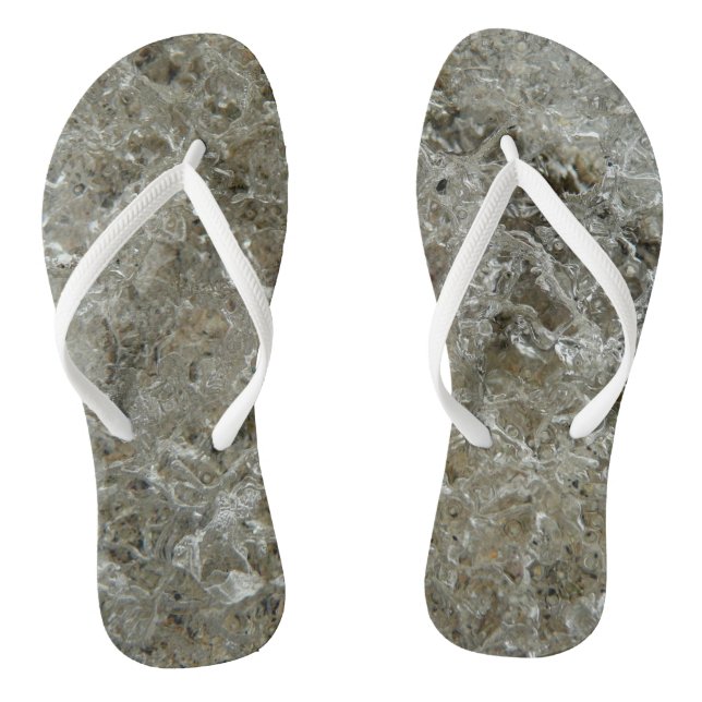 Abstrakte Naturtextur Gletschereis Flip Flops (Fußbett)