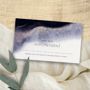 Abstrakte Navy Black Gold Wasserfarbe Ernennung Visitenkarte