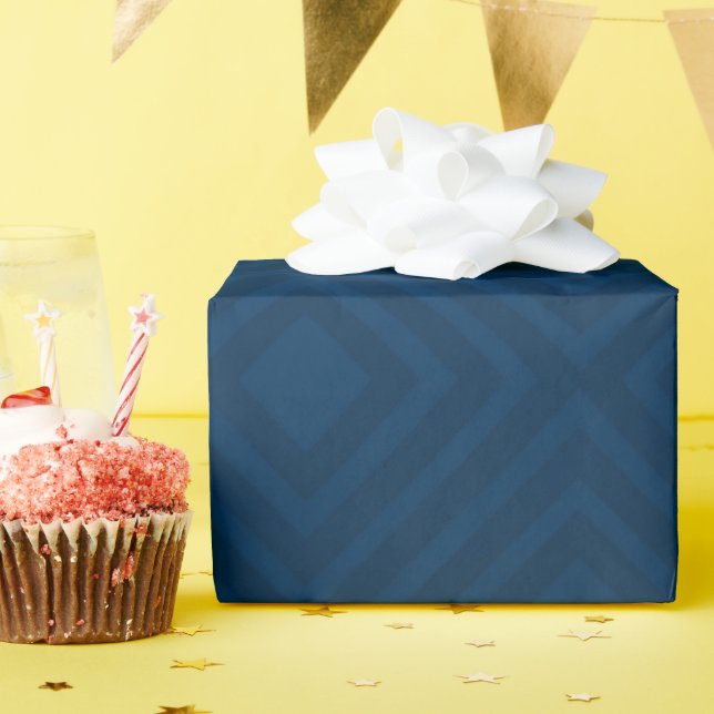Abstrakte Navy Blue Color Rhombus Muster Textur Geschenkpapier (Geburtstagsparty)