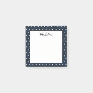 Abstrakte Navy Blue Dots 3x3 Post-it Klebezettel