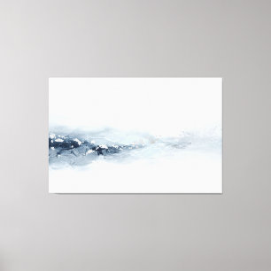 Abstrakte Navy Silber Landschaft Moderne Minimalis Leinwanddruck