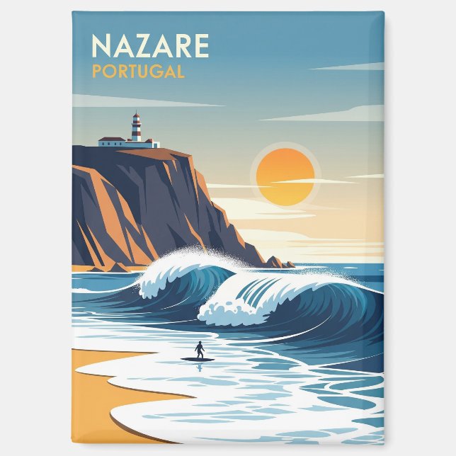 Abstrakte Nazare Portugal Magnet (Vorderseite)
