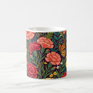 Abstrakte Nelken Monarch-Schmetterling-Kaffeetasse Kaffeetasse