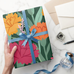 Abstrakte Nelken Schmetterlinge Geschenkpapier