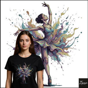 Abstrakte Neon-Ballerina En Pointe-Splatter Tri-Blend Shirt
