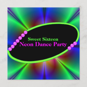 Abstrakte Neon Custom Party Einladung