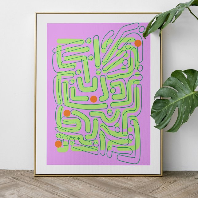 Abstrakte Neon Doodles Poster (Von Creator hochgeladen)
