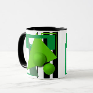 Abstrakte neon-grüne geometrische Formen Kreis Kug Tasse