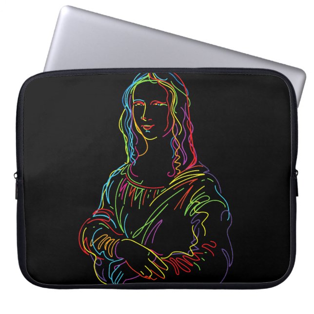 Abstrakte Neon Mona Lisa Kunstgala Laptopschutzhülle (Vorderseite)