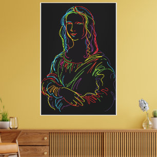 Abstrakte Neon Mona Lisa Kunstgala Leinwanddruck
