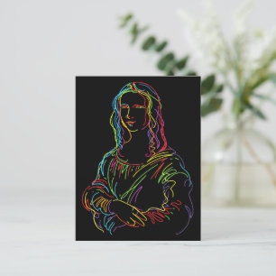Abstrakte Neon Mona Lisa Kunstgala Postkarte