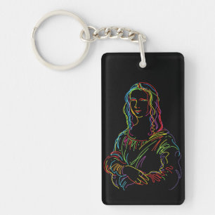 Abstrakte Neon Mona Lisa Kunstgala Schlüsselanhänger