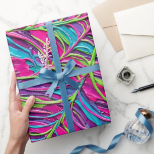 Abstrakte Neon-Spinne Geschenkpapier