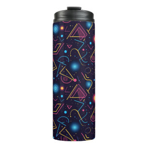 Abstrakte neongeometrische Formen Thermosbecher