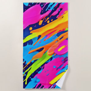 Abstrakte Neonröstchen Pinash Art Strandtuch