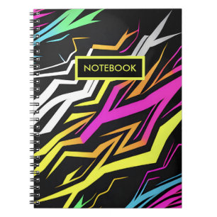 Abstrakte Neonstreifen Notizblock