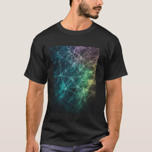 Abstrakte Netzwerk Linien Futuristische Kunst T-Shirt