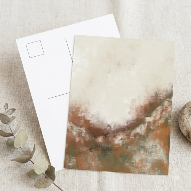 Abstrakte neutrale Ton-Textur-Kunst Postkarte (Send a stylish note to a friend with this neutral abstract art postcard for any occasion.)