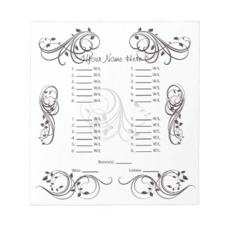 Abstrakte Niedliche Bunco-Karte/Blatt Notizblock