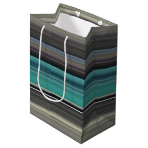 Abstrakte Nummer 1: Aquamarin und grau Mittlere Geschenktüte