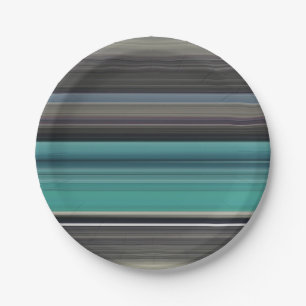 Abstrakte Nummer 1: Aquamarin und grau Pappteller