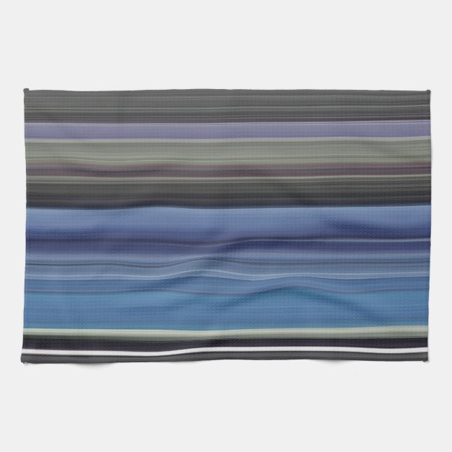 Abstrakte Nummer 1: blau und grau Küchentuch (Horizontal)