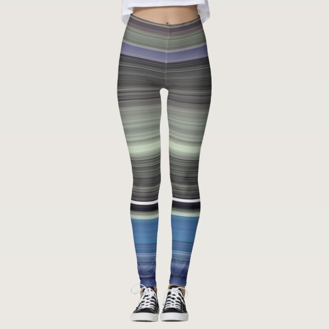 Abstrakte Nummer 1: blau und grau Leggings (Vorderseite)