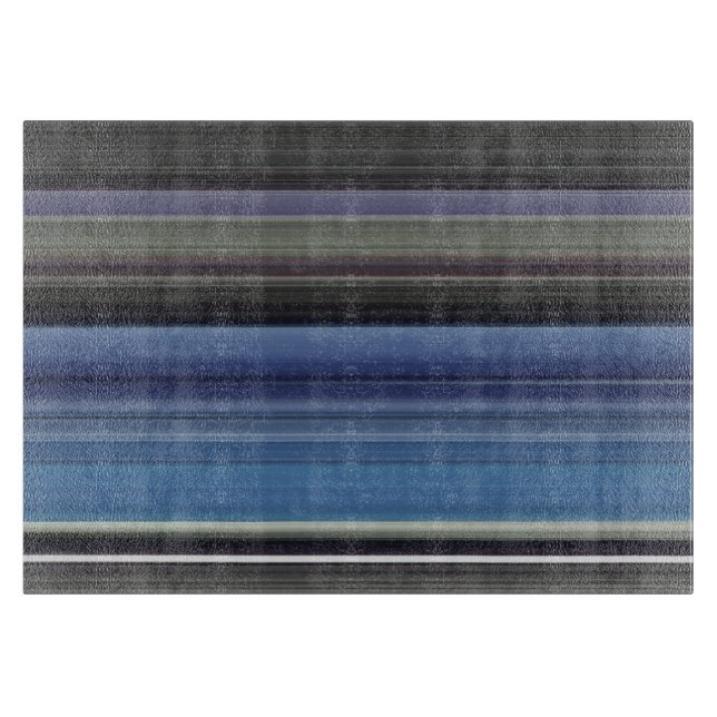 Abstrakte Nummer 1: blau und grau Schneidebrett (Vorderseite)