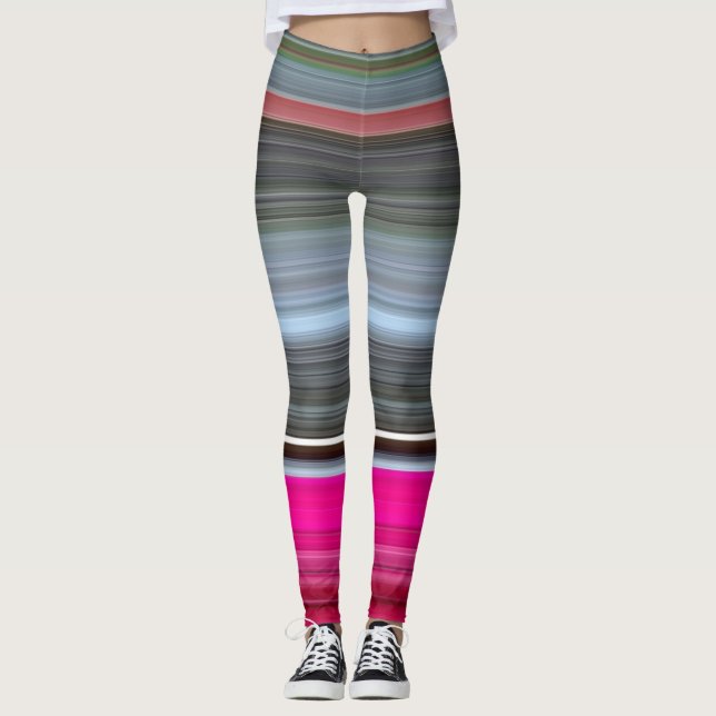 Abstrakte Nummer 1: Getreide und Grau Leggings (Vorderseite)