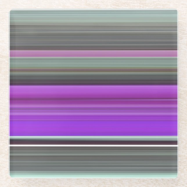 Abstrakte Nummer 1: Lila und grau Glasuntersetzer (Vorderseite)