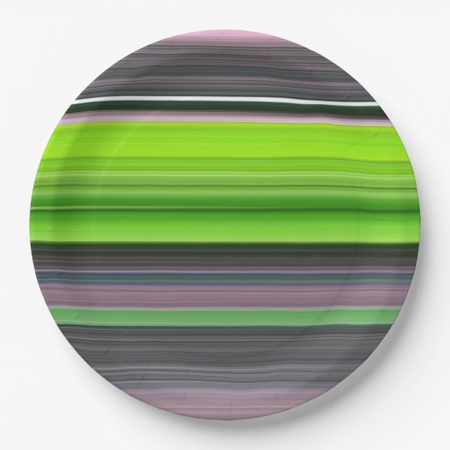Abstrakte Nummer 1: Limon und grau Pappteller (Vorderseite)