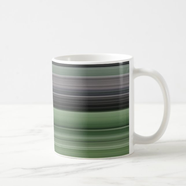 Abstrakte Nummer 1: Olive green und grau Kaffeetasse (Rechts)