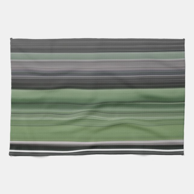 Abstrakte Nummer 1: Olive green und grau Küchentuch (Horizontal)
