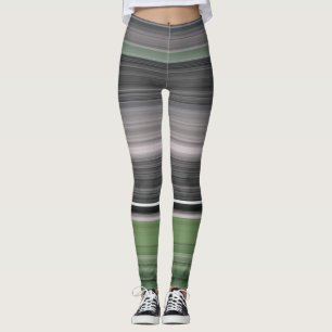 Abstrakte Nummer 1: Olive green und grau Leggings