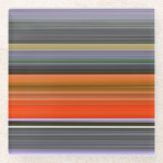 Abstrakte Nummer 1: Orange und Grau Glasuntersetzer (Vorderseite)