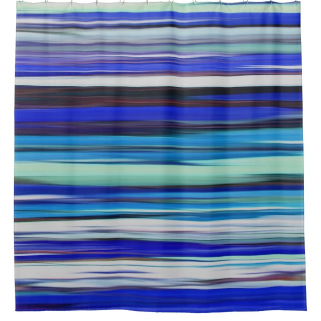 Abstrakte Nummer 2: Blaue Unschärfe Duschvorhang (Vorderseite)