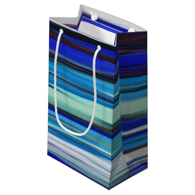 Abstrakte Nummer 2: Blaue Unschärfe Kleine Geschenktüte (Vorderseite Schrägansicht)