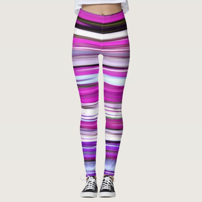 Abstrakte Nummer 2: Lila Unschärfe Leggings (Vorderseite)