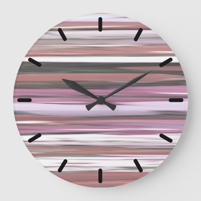 Abstrakte Nummer 2: Rosa Unschärfe Große Wanduhr (Vorderseite)
