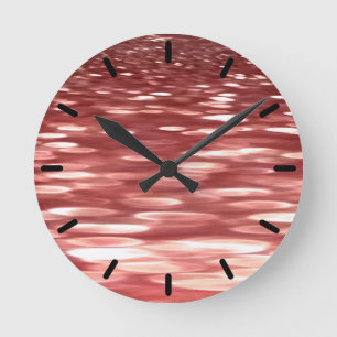 Abstrakte Nummer 2: Rote Unschärfe Runde Wanduhr
