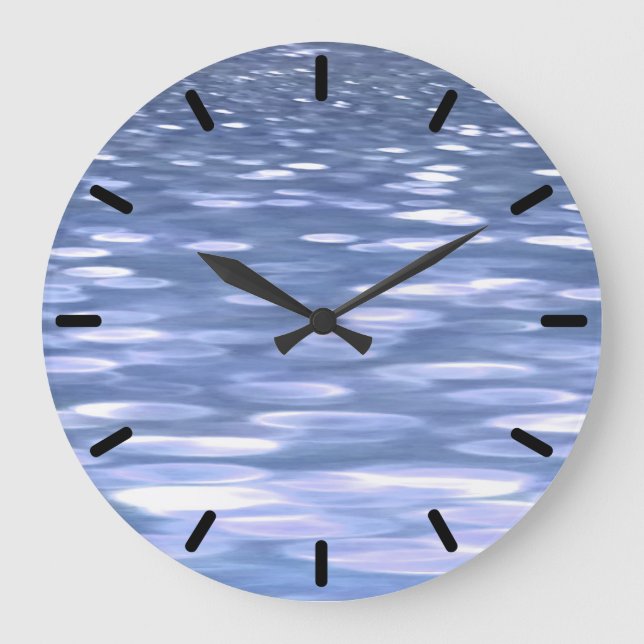 Abstrakte Nummer 3: Blauschimmer Große Wanduhr (Vorderseite)