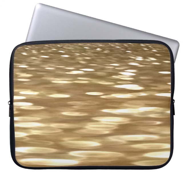 Abstrakte Nummer 3: Goldschimmer Laptopschutzhülle (Vorderseite)