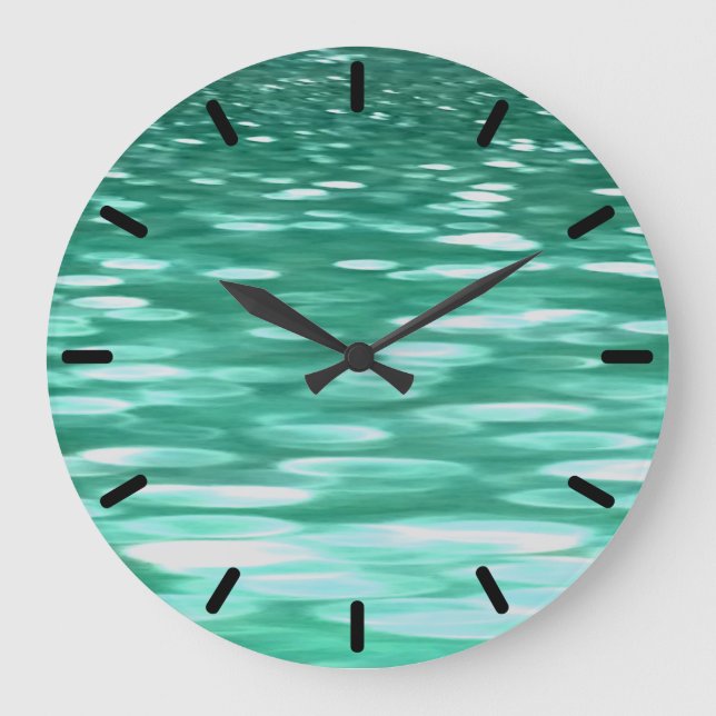 Abstrakte Nummer 3: Grünschimmer Große Wanduhr (Vorderseite)