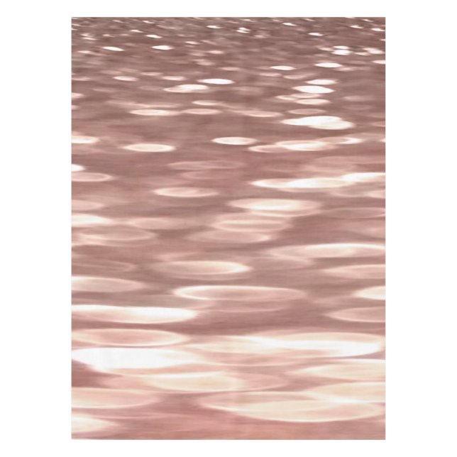 Abstrakte Nummer 3: Kupfer-Rose-Goldschimmer Tischdecke (Vorderseite)