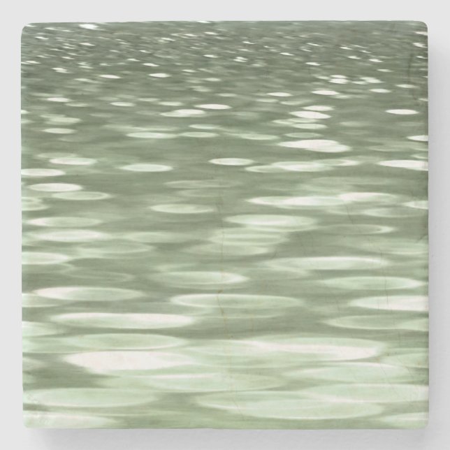 Abstrakte Nummer 3: Olive green verschwur Steinuntersetzer (Vorderseite)