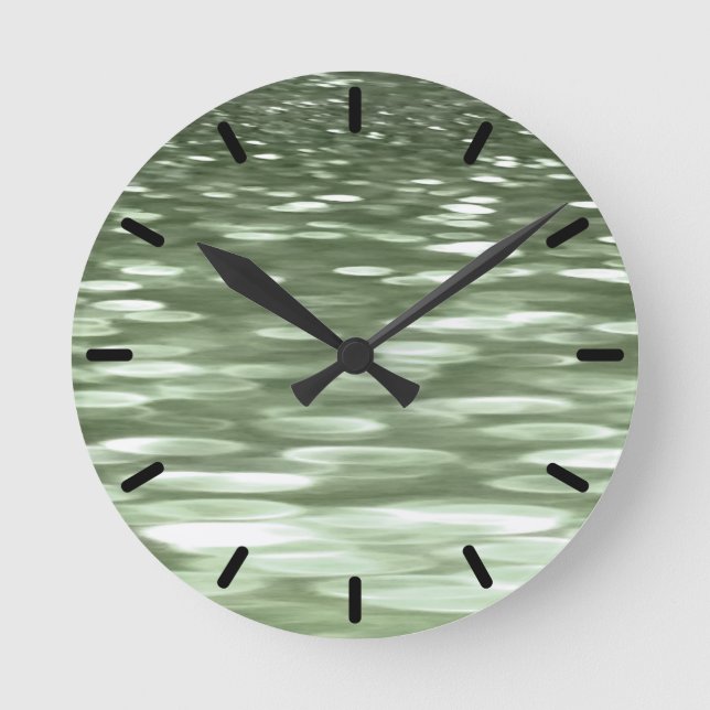 Abstrakte Nummer 3: Olivgrün Runde Wanduhr (Vorderseite)